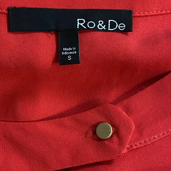 Ro&De Red Long Sleeve Red Blouse Size Small EUC￼ - Picture 5 of 6